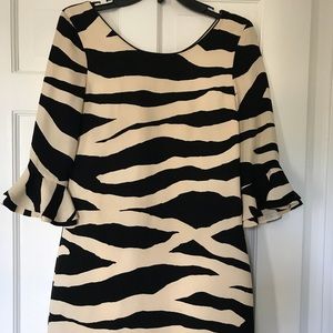 Kate Spade zebra print 3/4 sleeve dress size 2